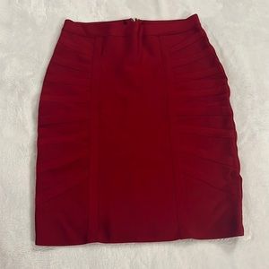 Nwt Bebe dark red seamed bandage skirt